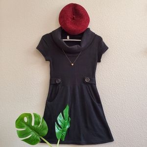 Black Cowl-Neck Dress